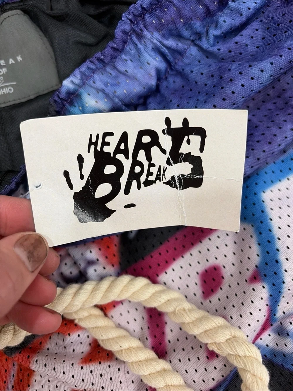 Heartbreak Large Mesh Basketball Shorts Y2K Streetwear Graphic Made in Ohio